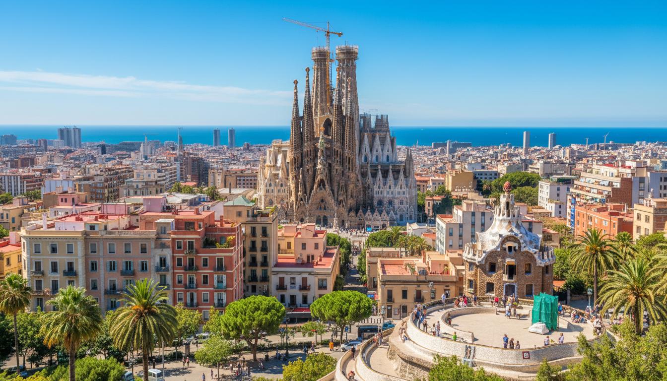 Barcelona cityscape with Sagrada Familia