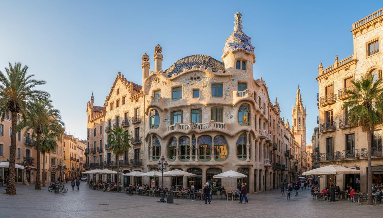 Reus cityscape with Catalan modernist architecture